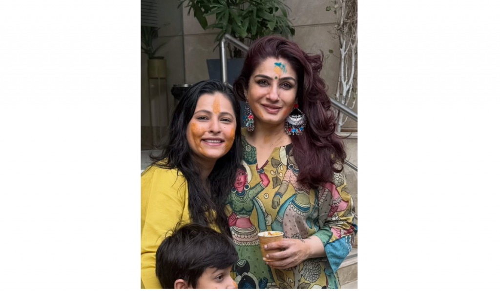 Raveena Tandon Enjoys Dhol and Holi Celebrations with Family