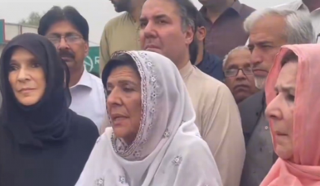 Imran Khan’s sisters stage sit-in outside Adiala Jail