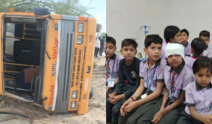 Two school buses collide in Sikar, several children injured