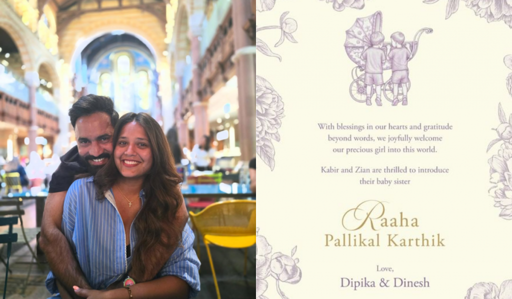 Indian cricketer Dinesh Karthik, Dipika Welcome Baby Girl