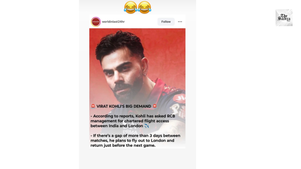 Virat Kohli dismisses IPL chartered flight rumours