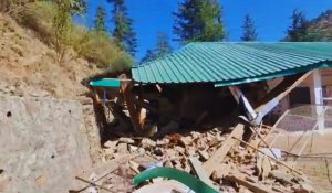 Himachal: Anganwadi center destroyed by a rock during mining