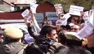 PDP stages protest over taxes, utility charges and power amnesty issue in J&K