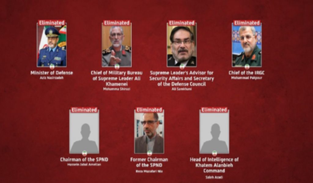 US and Israel Airstrikes Kill Seven Senior Iranian Commanders