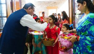 Uttarakhand CM Pushkar Singh Dhami celebrates ‘Phool Dei’ festival at his residence