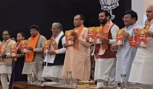 BJP’s Manifesto for Municipal Elections released: Promises of Pink Toilets, Auditorium, and New Sewage plants