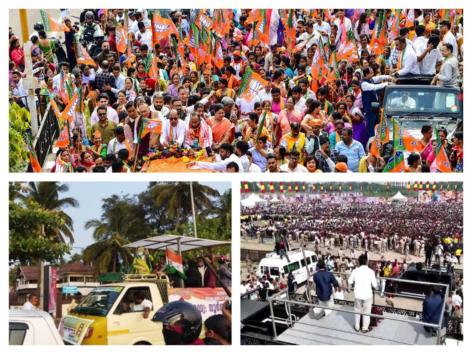 Campaigning ends for assembly polls in Assam, Keralam, Puducherry; leaders make last-ditch efforts to woo voters
