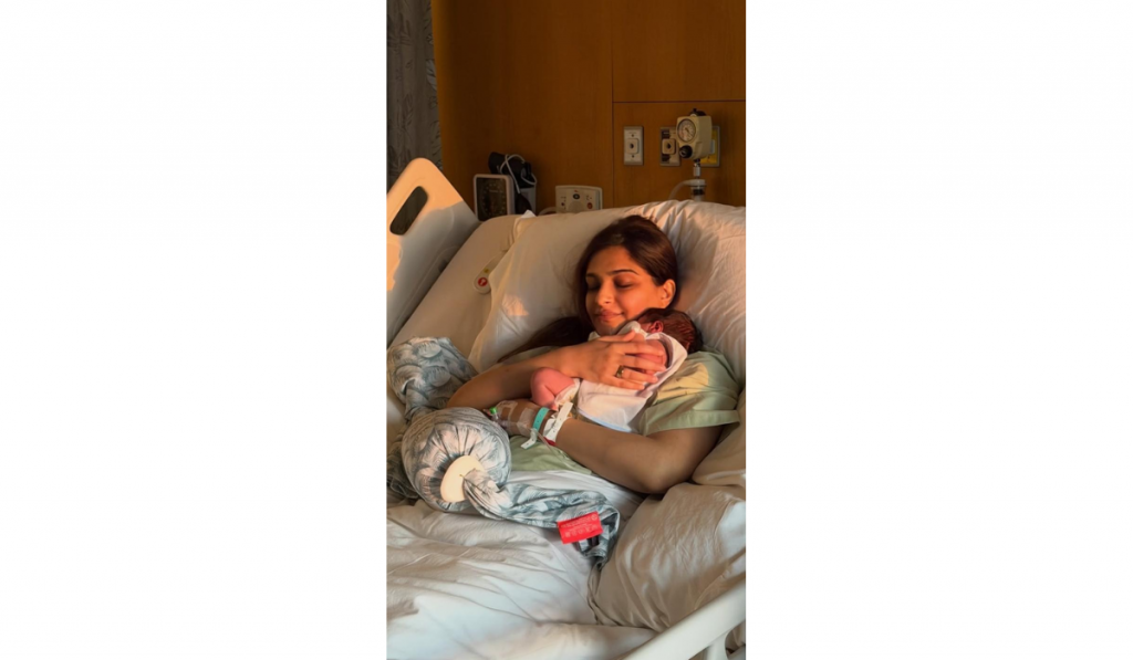 Sonam Kapoor shares first pic with newborn from hospital