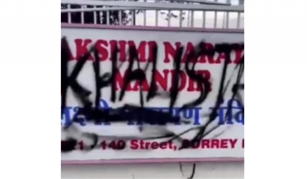 Allegations of Khalistani incitement at Hindu temples in Canada