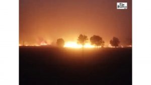 Massive Field Fire in Dheeranwas Burns Wheat Stubble, Farmers Allege Delayed Response