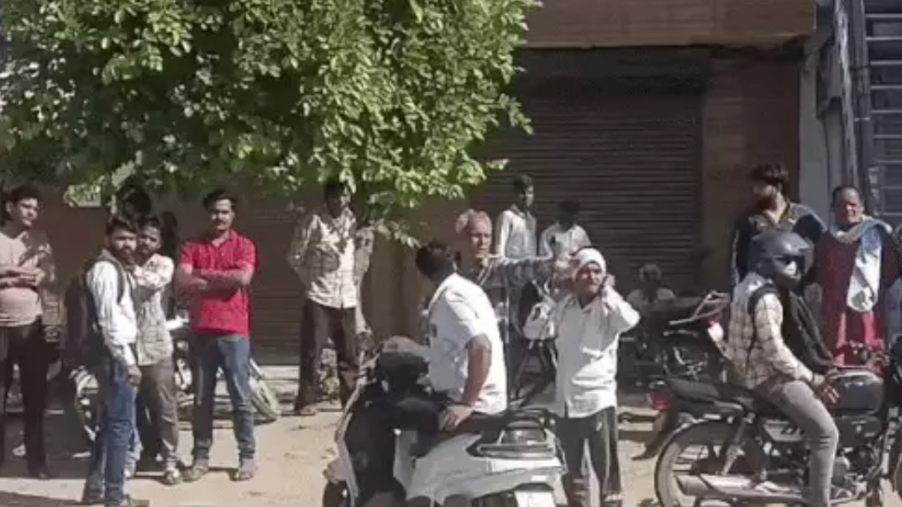 As soon as the news of the murder was received, a large number of people gathered outside the school.