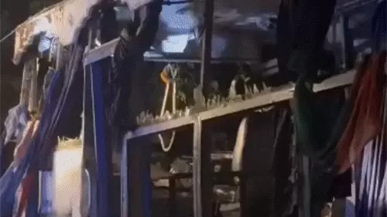 The bus was badly damaged in the accident.