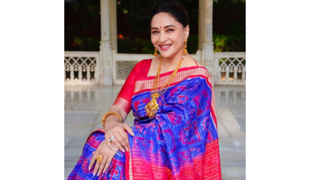 Madhuri Dixit flaunts Odisha weaves, calls them ‘stories woven with love’