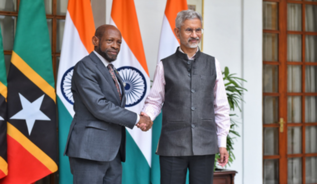 EAM Jaishankar Meets St Kitts and Nevis FM, Discusses Cooperation and Global Issues