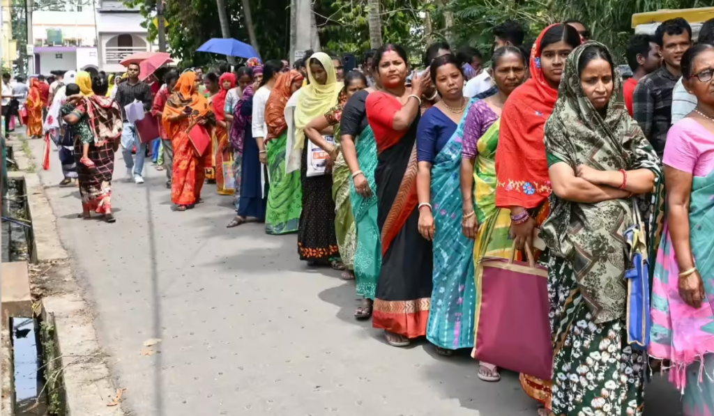 Assam sees over 75 pc polling till 4.30 pm; voter turnout 62.71 pc in Keralam, 72.40 in Puducherry