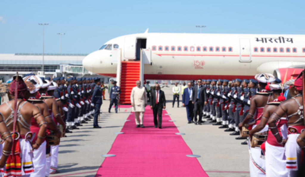 VP Radhakrishan arrives in Colombo to a rousing welcome
