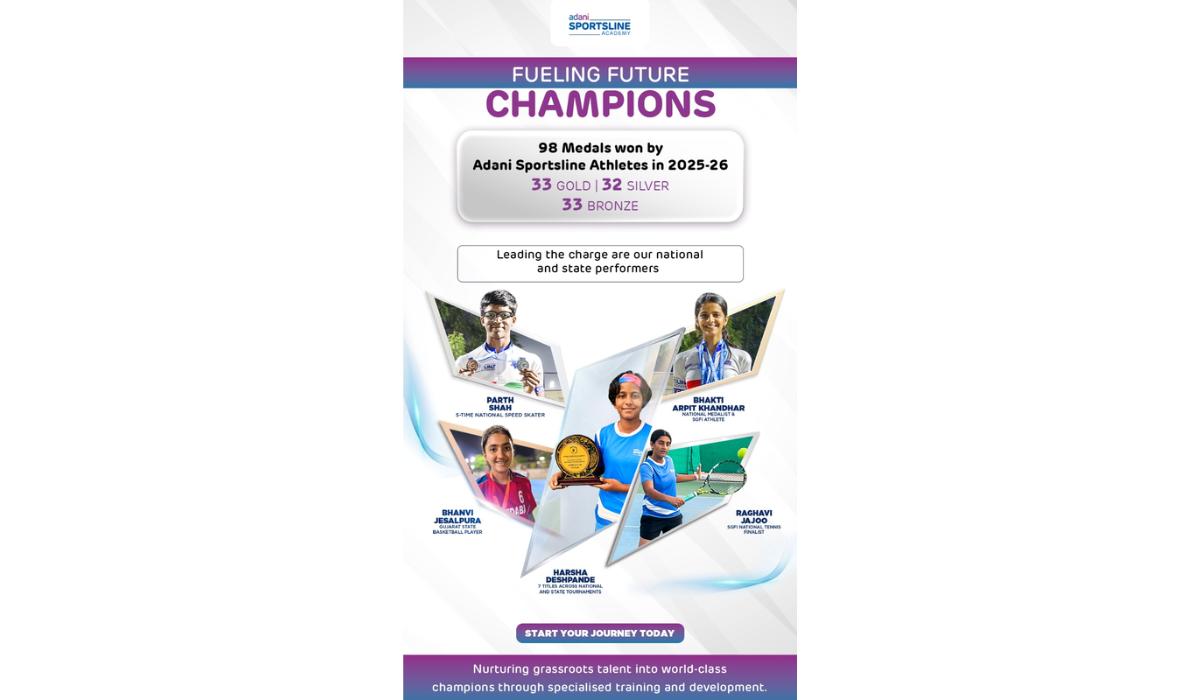 Adani Sportsline Academy Athletes Clinch 98 Medals in 2025–26 Season