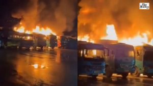 Fire at Kupwara Bus Stand Destroys Several Buses