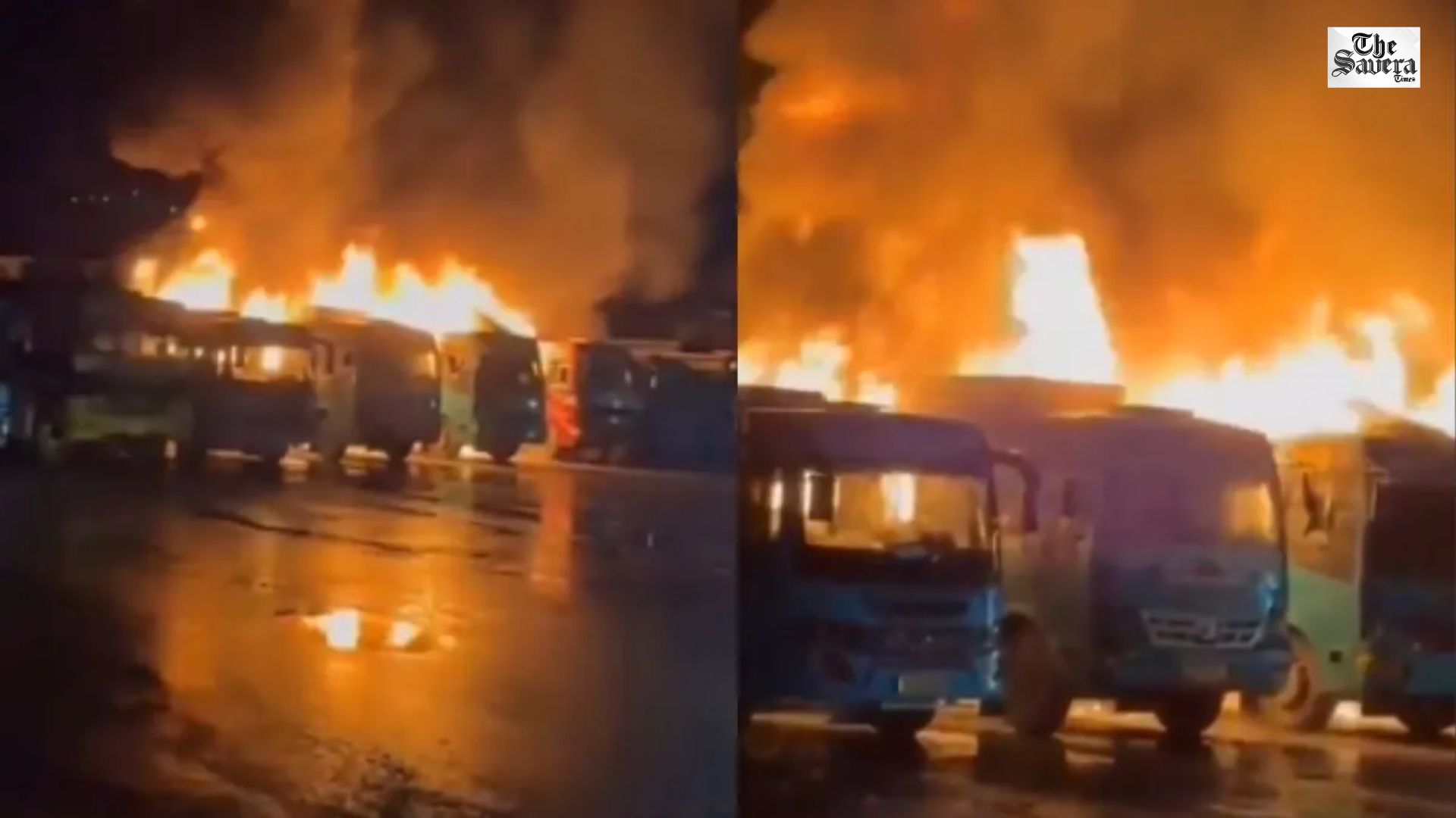 Fire at Kupwara Bus Stand Destroys Several Buses