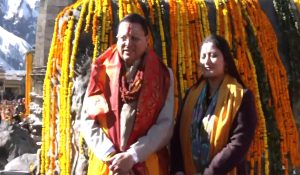 Kedarnath Dham doors open; Uttarakhand CM Pushkar Singh Dhami and his wife offer prayers