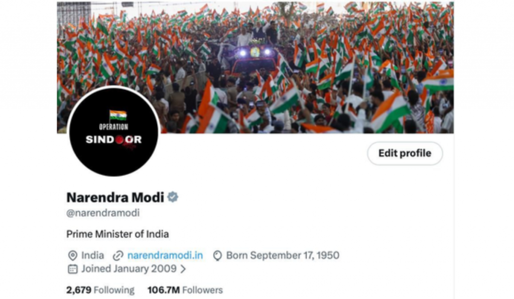 ‘Operation Sindoor’ Anniversary: PM Modi and Ministers Update Social Media Profiles