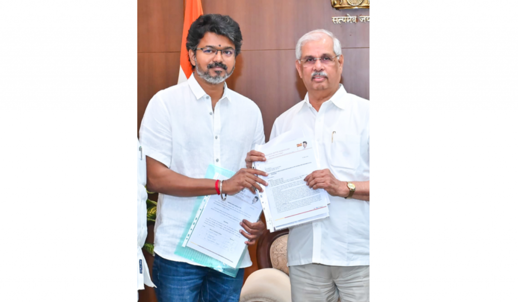 Vijay meets Governor again to stake claim for Tamil Nadu government formation