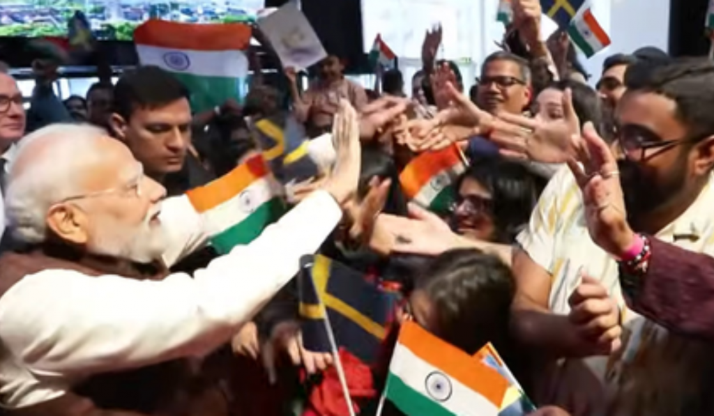PM Modi Gets Grand Welcome From Indian Community in Sweden