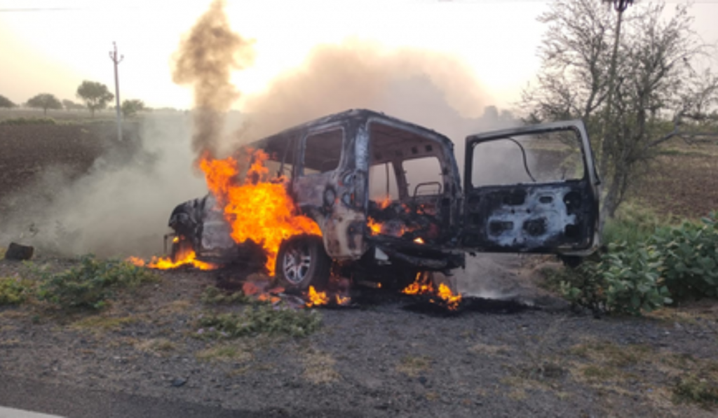 Four family members killed after moving SUV catches fire in Ajmer