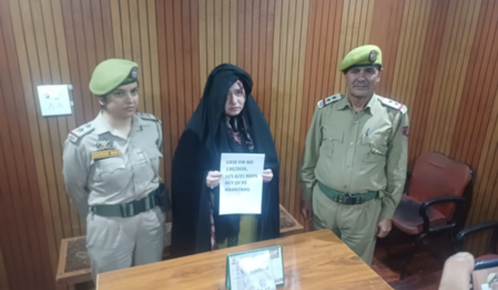 Most wanted woman drug peddler arrested in Anantnag