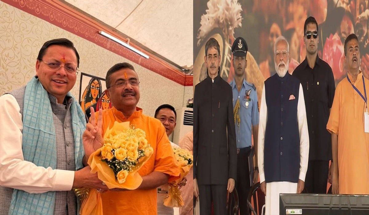 Uttarakhand CM Dhami extends wishes to CM Suvendu Adhikari after oath ceremony in West Bengal