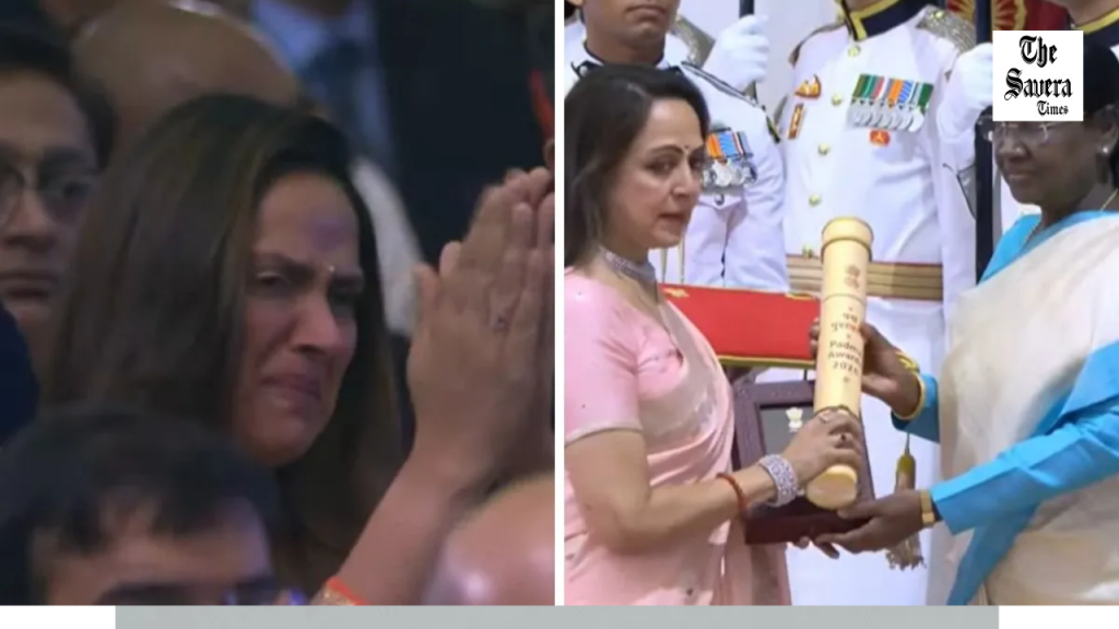 Ahana Deol gets emotional as Hema Malini receives Dharmendra’s posthumous Padma Vibhushan