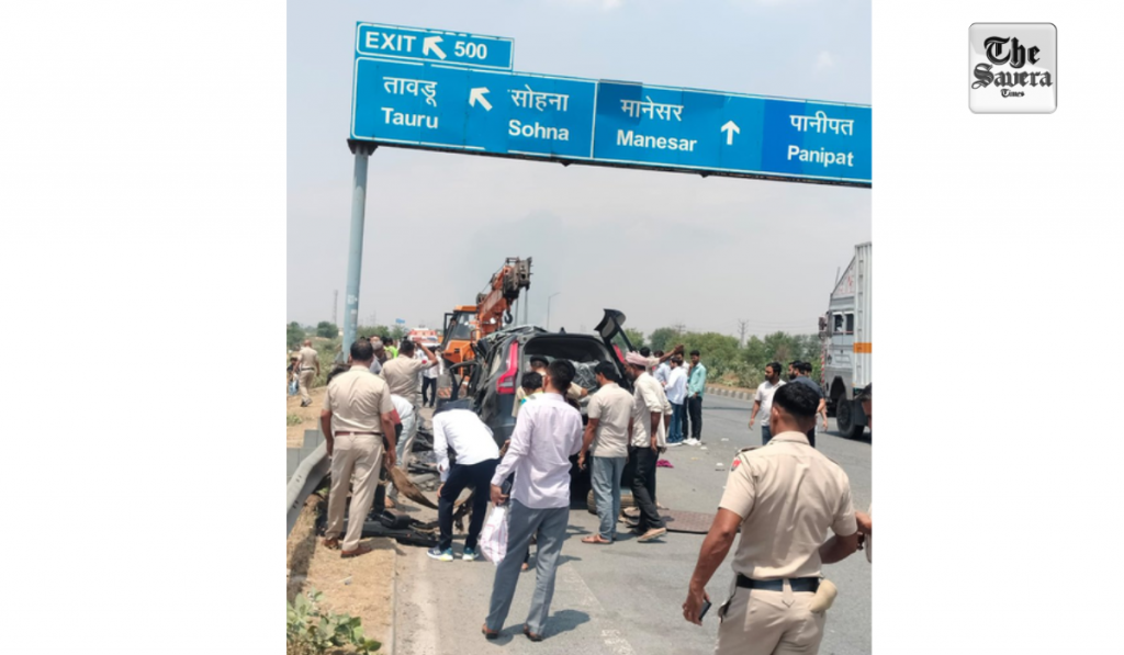 5 UP cops killed in accident on KMP Expressway in Haryana’s Nuh district