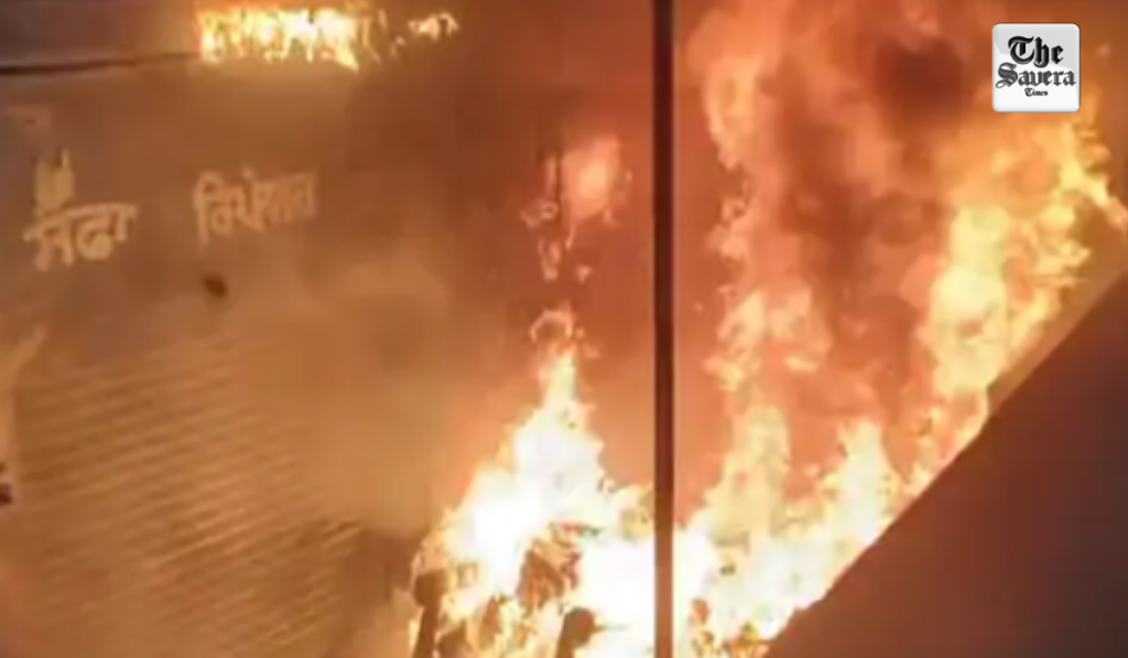 Fire Breaks Out in Shops Near Barwala Chowk on Chandigarh National Highway