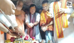 Uttarakhand: BJP National President Nitin Nabin offers prayers at Tapkeshwar Mahadev temple