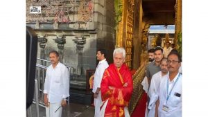 J&K LG Manoj Sinha Visits Tirumala Temple, Performs Abhishekam