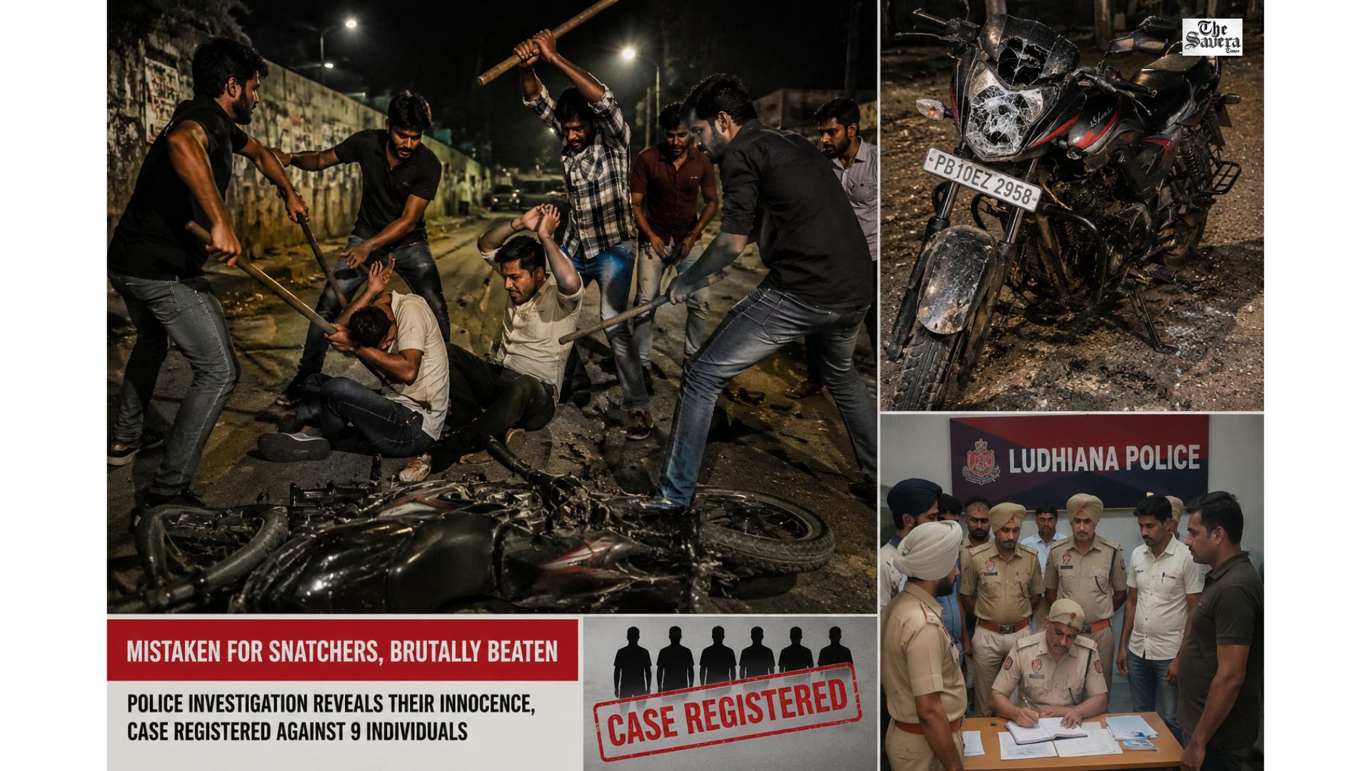Youths Brutally Assaulted in Ludhiana After Being Mistaken for Snatchers; Bikes Damaged, 9 Booked After Police Confirm Innocence