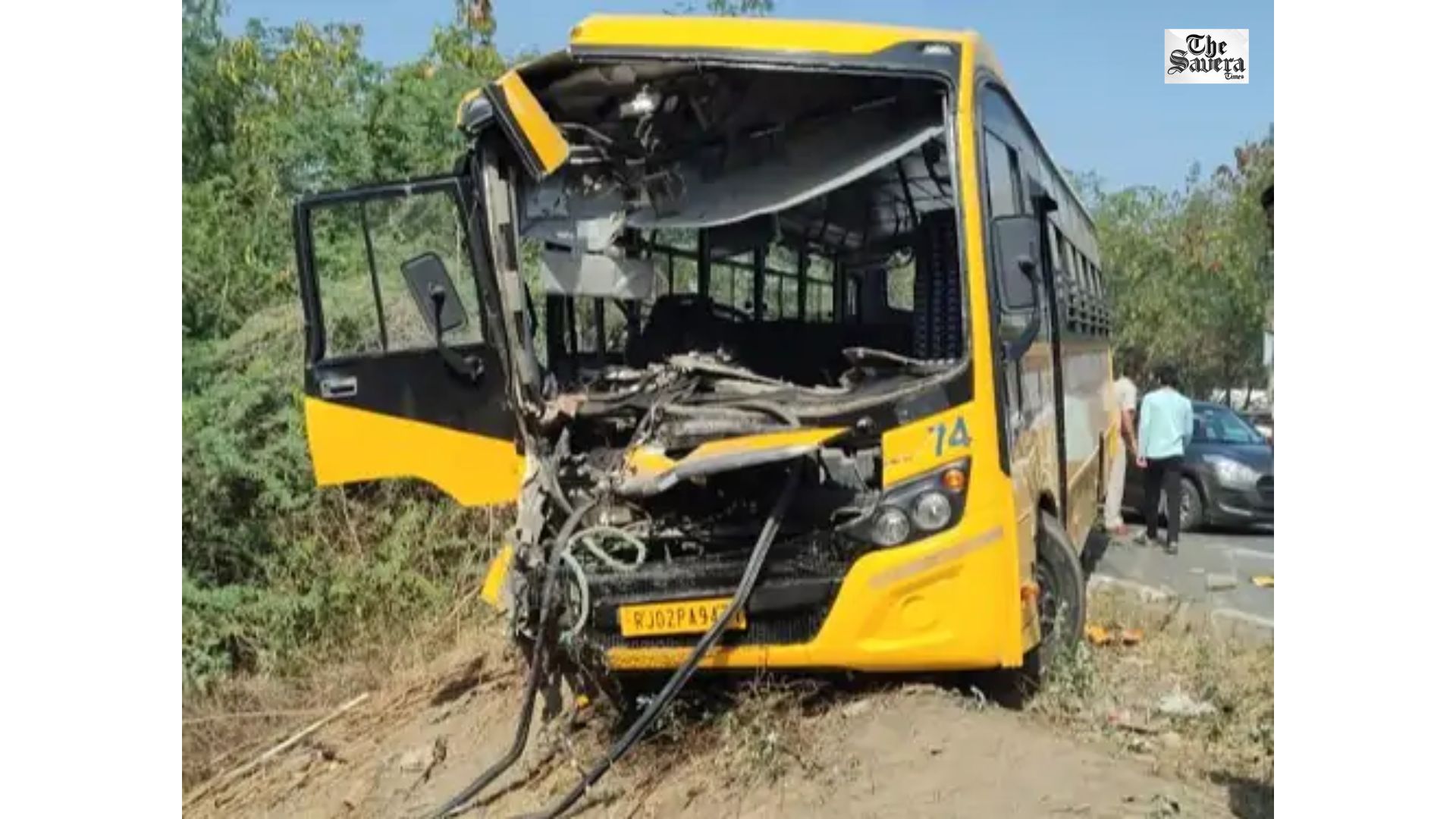 “School Bus and Canter Collide in Rewari; 20 Students on Board, Both Drivers Injured”