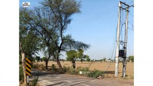 High-Voltage Wires Lie on Hisar Road for Two Days After Storm, Raising Accident Risk