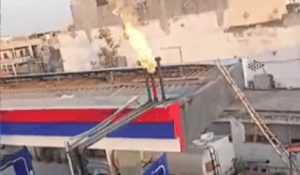 Fire Breaks Out for third time at HP Petrol Pump in Jalandhar; Residents Protest
