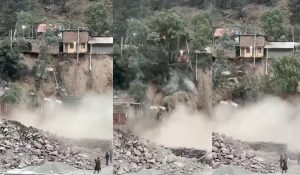 Himachal: Massive landslide at the Shongtong power project barrage site; workers save their lives