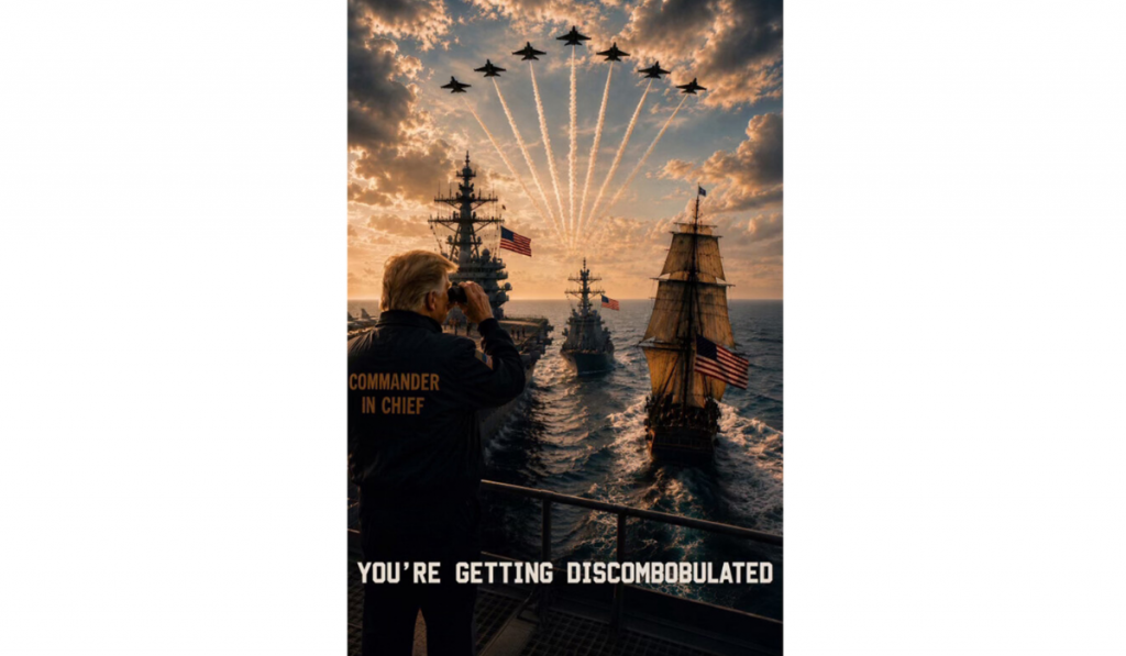 "You're getting discombobulated": Trump shares AI-generated military-themed image amid Iran peace deal hopes