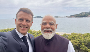 Picture perfect in Nice: Macron’s one-word captioned selfie with PM Modi goes viral