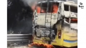 Fire Erupts in Moving AC Sleeper Bus in Ludhiana; 80 Passengers Escape Unhurt