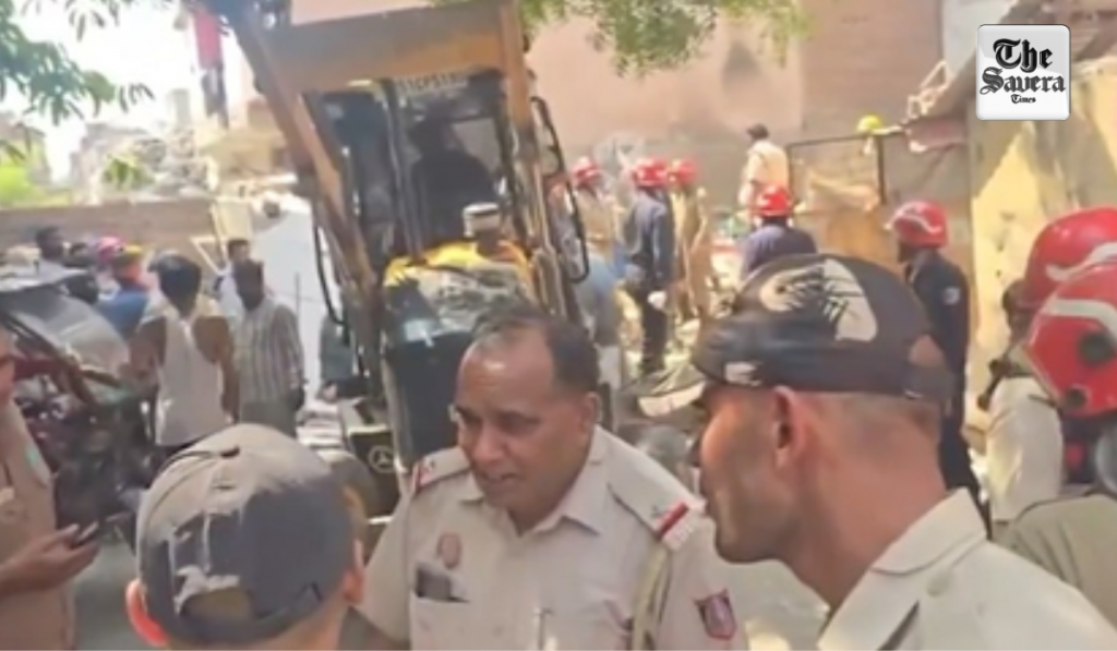 Suspected cylinder blast triggers building collapse in Delhi's Mukundpur, six injured
