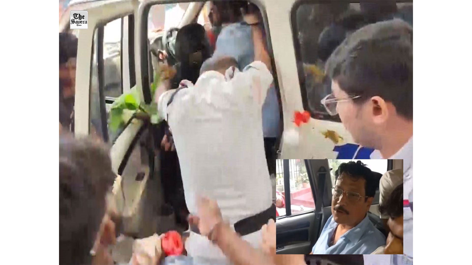 Eggs and Tomatoes Thrown at Ex-Bidhannagar Mayor Sabyasachi Dutta After Arrest in Extortion Case