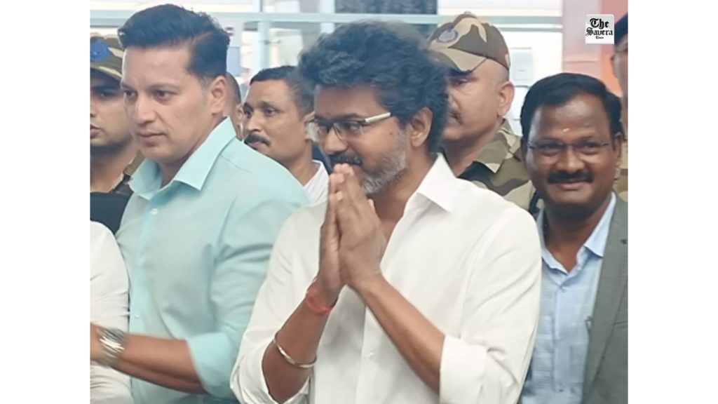 CM Vijay Visits Kollur Mookambika Temple in Karnataka to Offer Prayers