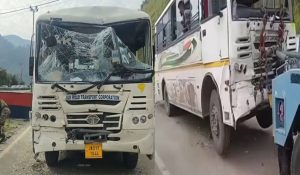 Two JKRTC buses, Car with Amarnath Pilgrims collide, 18 injured
