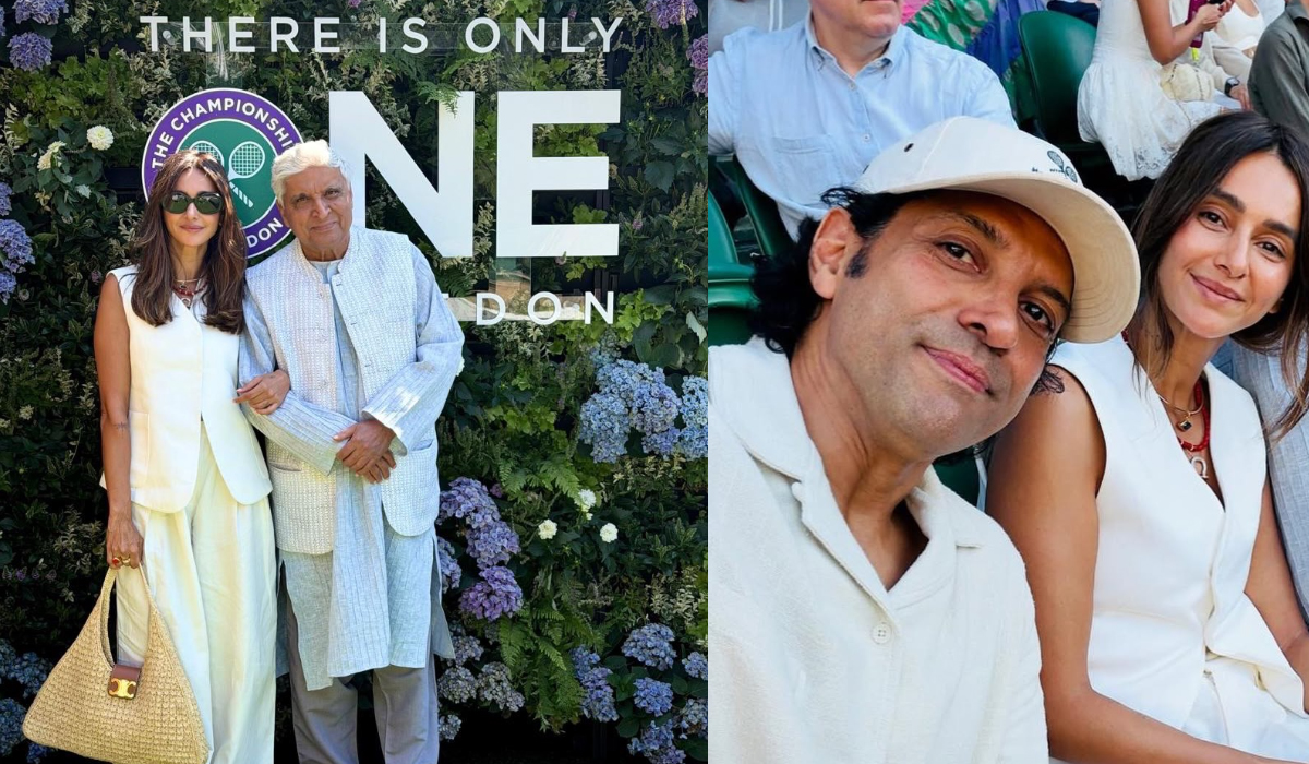 Javed Akhtar shares a heartwarming moment with daughter-in-law Shibani Dandekar at Wimbledon
