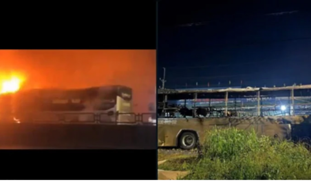 Massive fire breaks out on a moving bus in Vietnam, 7 dead, 5 injured