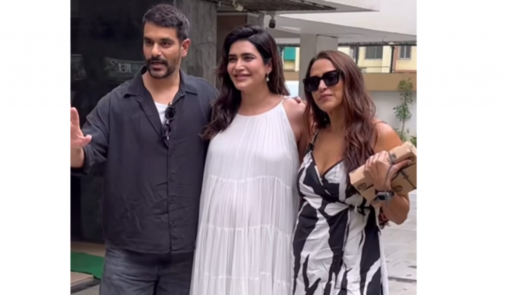 Karishma Tanna Urges Paparazzi to Avoid Baby Bump Focus During Event with Neha Dhupia and Angad Bedi